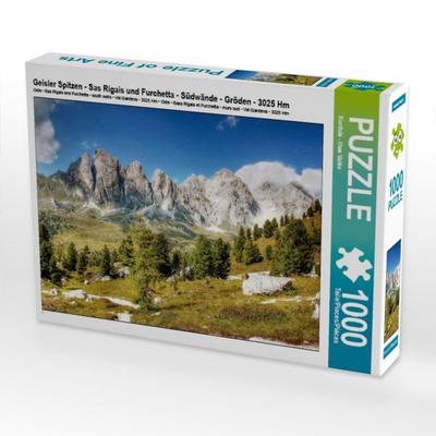 CALVENDO Puzzle Geisler Spitzen - Sas Rigais und Furchetta - Südwände - Gröden - 3025 Hm | 1000 Teile Lege-Größe 64x48cm Foto-Puzzle für glückliche