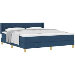 vidaXL, Boxspringbett, Boxspringbett Mit Matratze Stoff Blau (180 x 200 cm)