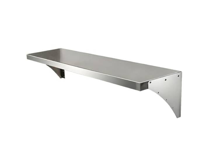 YUE JJXN Edelstahl Wandregal, Verdickte Metallplatte Trägt bis zu 75kg Wand Küchen Wandregal 2 Montagearten Glatte Bogenkanten, für Küche Badezimmer Balkon Wand(130cm/51.2in)