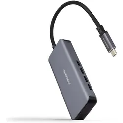 Nanocable 10.16.4504 (USB-C, 4 Ports), Dockingstation + USB Hub, Grau