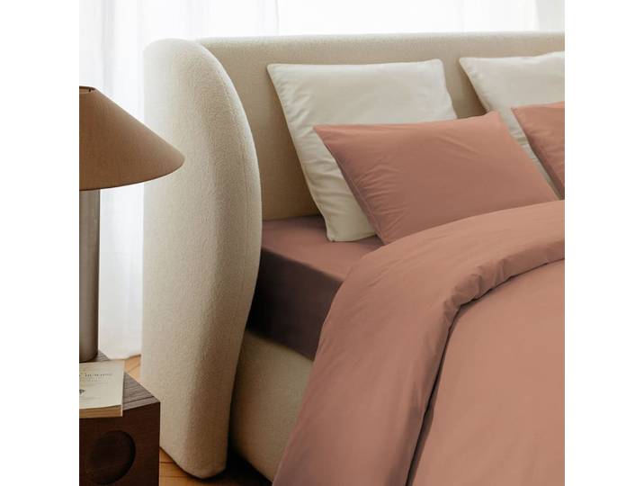 Housse de couette 240x260cm - peach blush - percale de coton