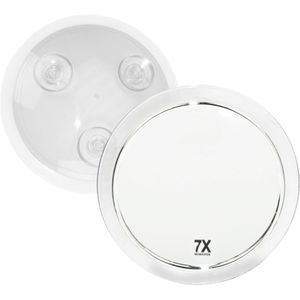 Fantasia Kosmetikspiegel 41010, transparent, 7-fach Vergrößerung, mit Saugnapf, Ø Spiegel 19 cm