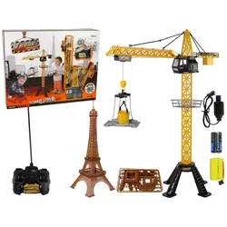 Lean Toys Baukran Mit R/C-Fernbedienung gesteuerter 90 cm hoher Eiffelturm-Bau