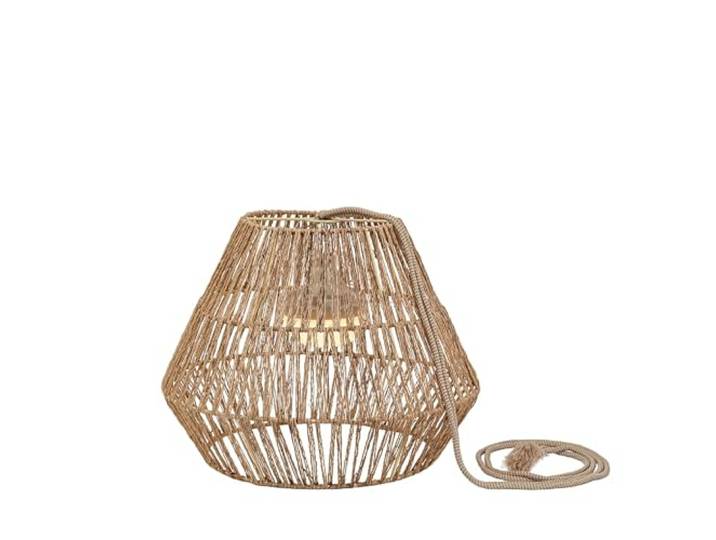 SISINE-Spension für den Außenbereich, LED, Rattan, 3 Intensitäten, wiederaufladbar, Ø 40 cm, Natur New Garden