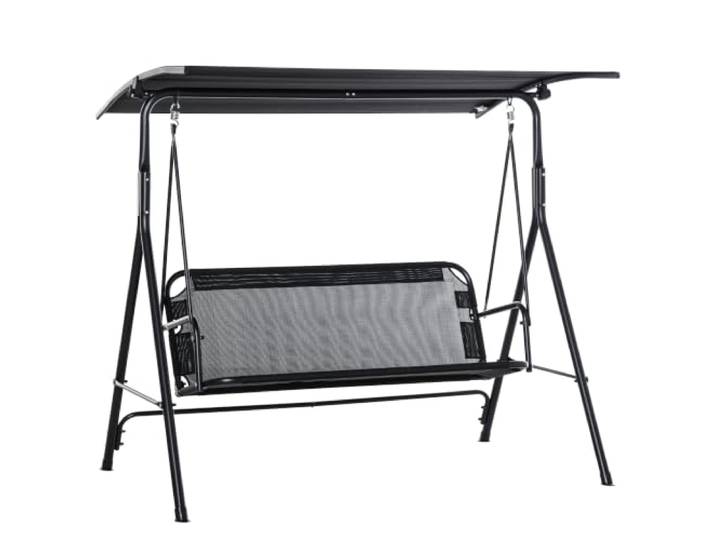 Outsunny 2-Sitzer Hollywoodschaukel, UV-beständig Gartenliege Schwarz