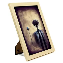 POSTER Psychologe Im T. Burton A4 Rahmen Aus Hellem Holz