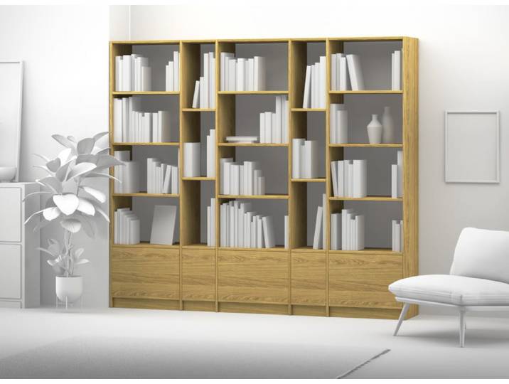 Étagère en décor chêne pour votre domicile Placage de bois Chêne huilé