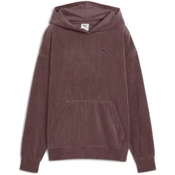 PUMA Essentials Elevated Comfort Velours Rib Hoodie Damen 88 - raisin S