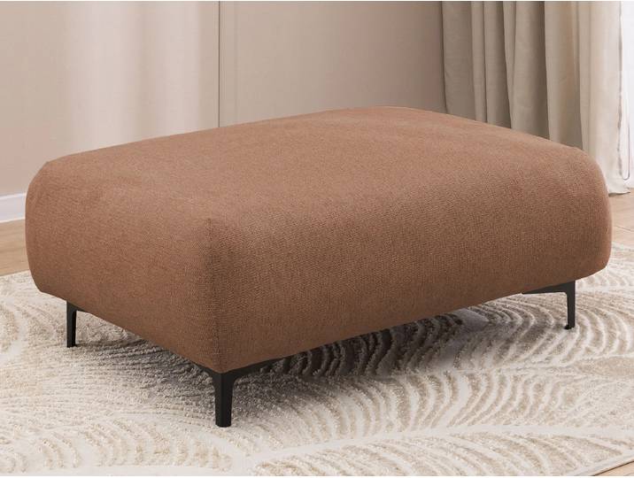 S-Style Möbel Cardea - Moderner Hocker in Bubble-Optik aus weichem Strukturstoff mit hohem Sitzkomfort - Terrakotta