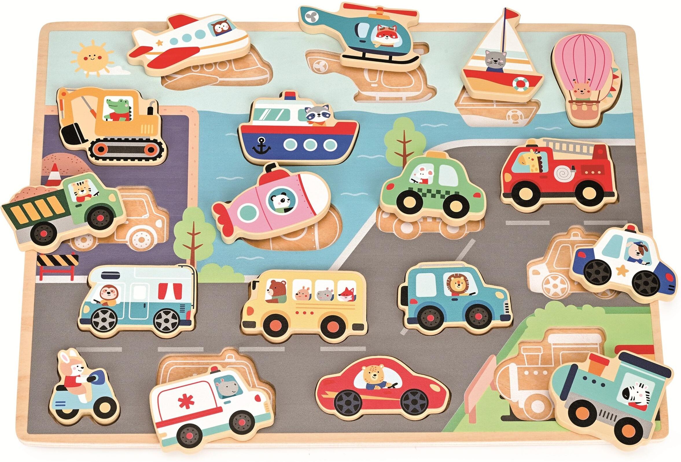 Puzzle SPIELBA "Holzpuzzle Puzzle Transportwelt", Kinder, mehrfarbig, Puzzles Puzzle mehrfarbig Einheitsgröße