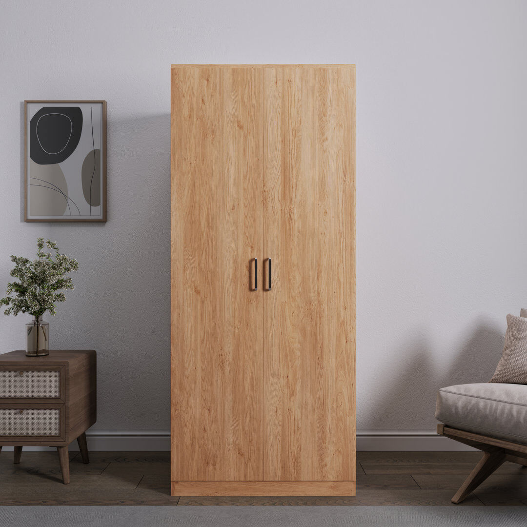 17 Stories Sumrah 2 Door Wardrobe Brown 75cm W X 48cm D