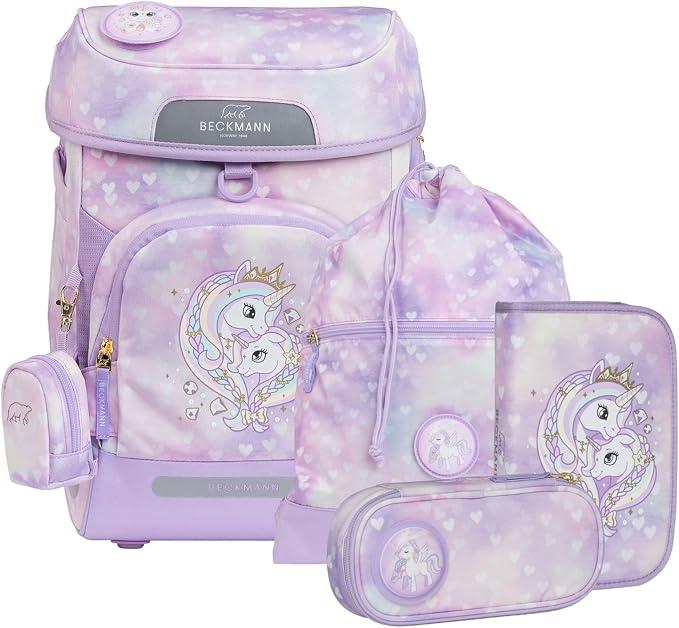Schulranzen Plus Air Schoolbag 7 teilig Unicorn Princess Purple flieder