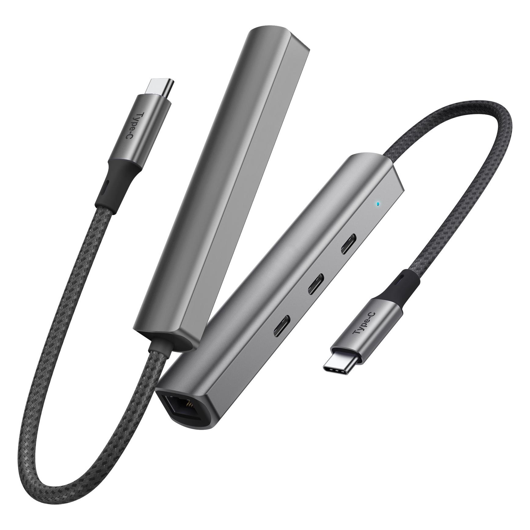 Bluecloud USB-C Hub with Gigabit Ethernet, 4 Ports (USB-C, 4 Ports) (39724621)