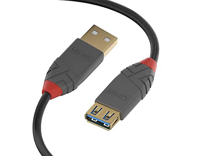 LINDY 36763 3 m USB 3.0 type A verlengkabel, antraciet