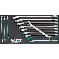 HAZET Knarren Ring-Maulschlüssel Satz Einlage 12-teilig - 163-385/12
