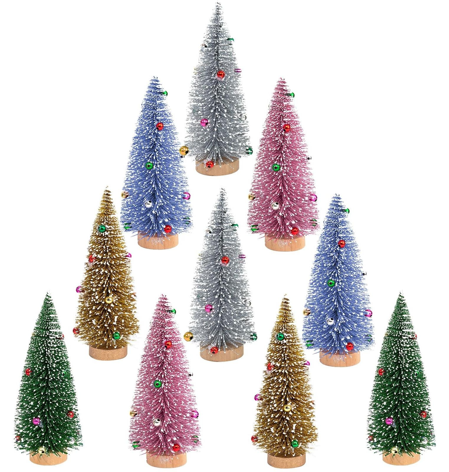 Set van 10 mini kunstmatige kerstbomen voor decoratie