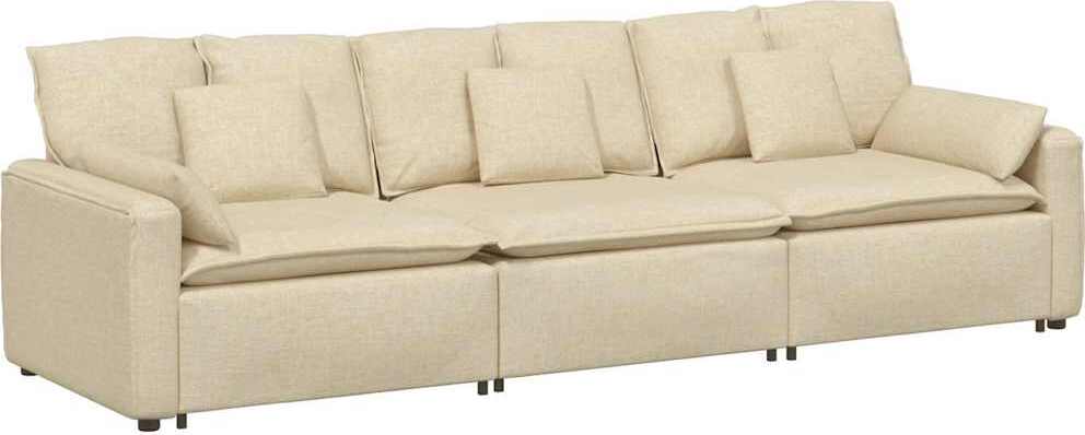 Modulares Sofa mit Kissen Cream