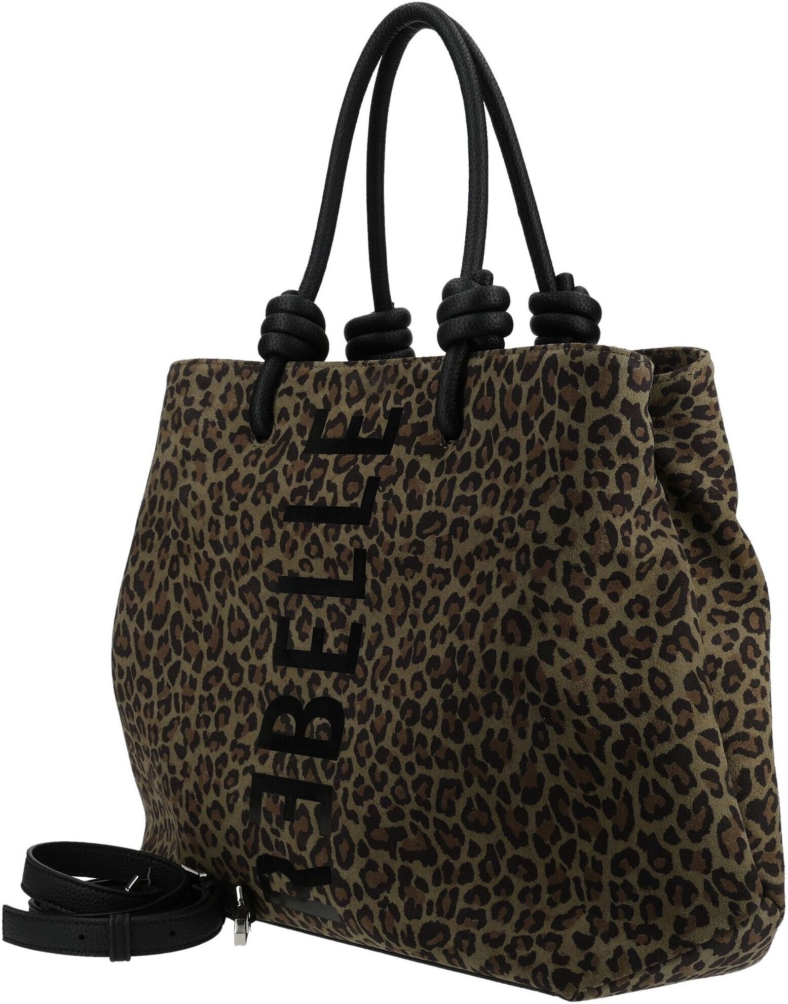 Shopper REBELLE "REBELLE Taschen Veloursleder/Microfaser", Damen, Gr. onesize, braun (khaki), Taschen Shopper