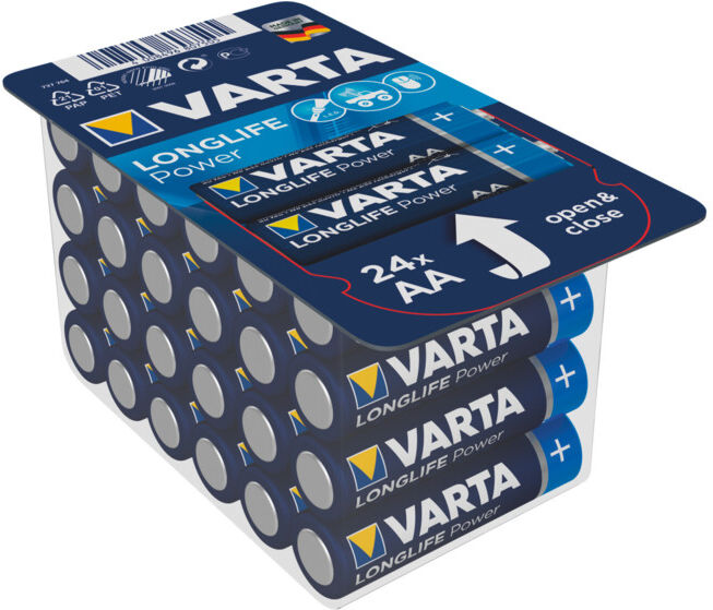 Piles alcalines au manganèse Varta, taille internationale : LR6, 04906301124 (04906301124)