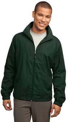 Sport-Tek JST70 Full-Zip Wind Jacket in Forest Green size XS   Polyester