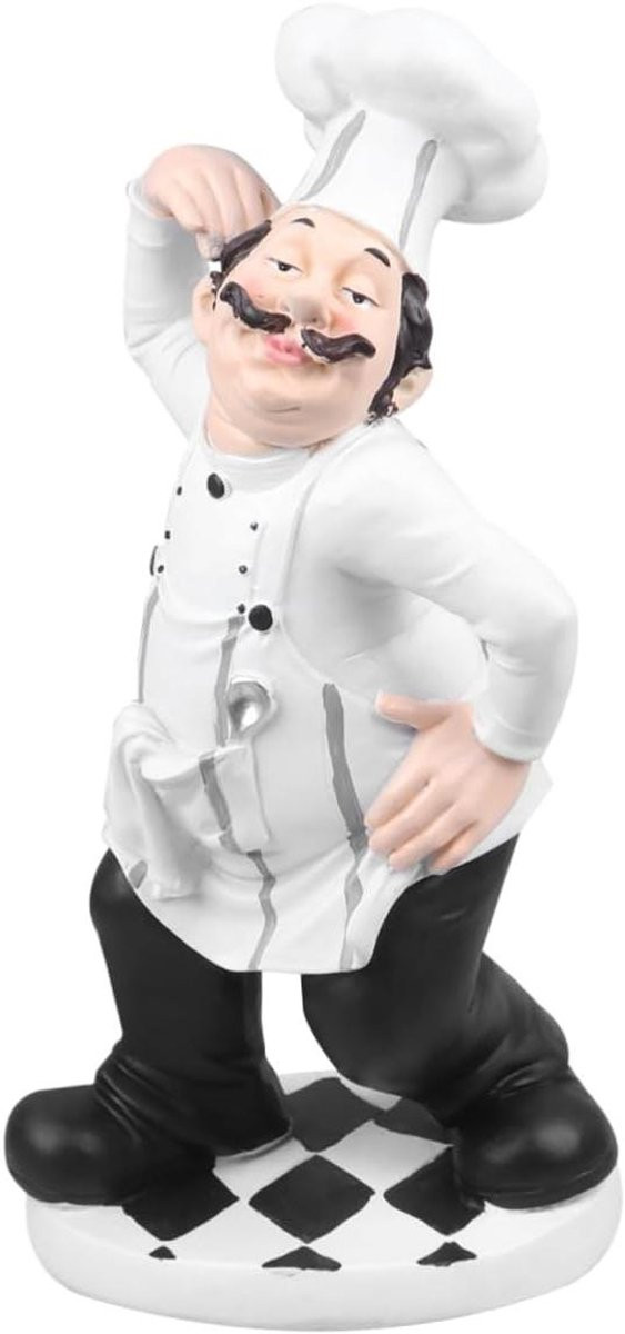 Chef Beeldje Keuken Decoratie Gekleurd Hoogte: 29 cm