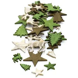 Streuteile "Rentier, Stern und Tannenbaum", 2–4 cm, 40 Stück