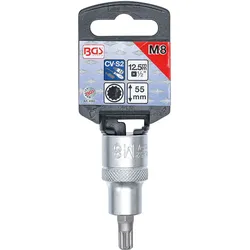 BGS Bit-Einsatz Antrieb Innenvierkant 12,5 mm (1/2") Innenvielzahn (für XZN) M8 - 4352