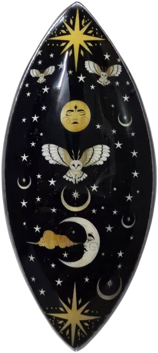 Enamel wierookkom Enchanted Night Owl van aluminium