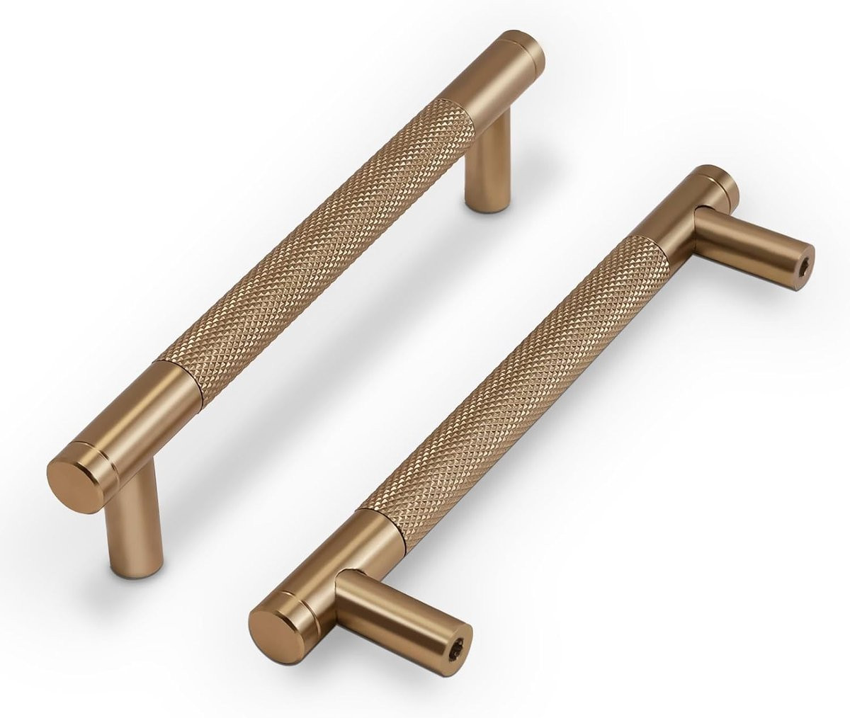 10x Gekartelde Kastgrepen 96 mm - Champagne Koper/Goud Kleur voor Keuken en Meubels
