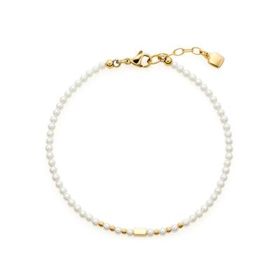 Armband CIAO BY LEONARDO "Doro", gold (gelbgoldfarben, weiß), Armbänder, Damen, 19,5cm, Edelstahl Perlen, Edelstahl, Perlen, Armband, mit Perle (imitiert)