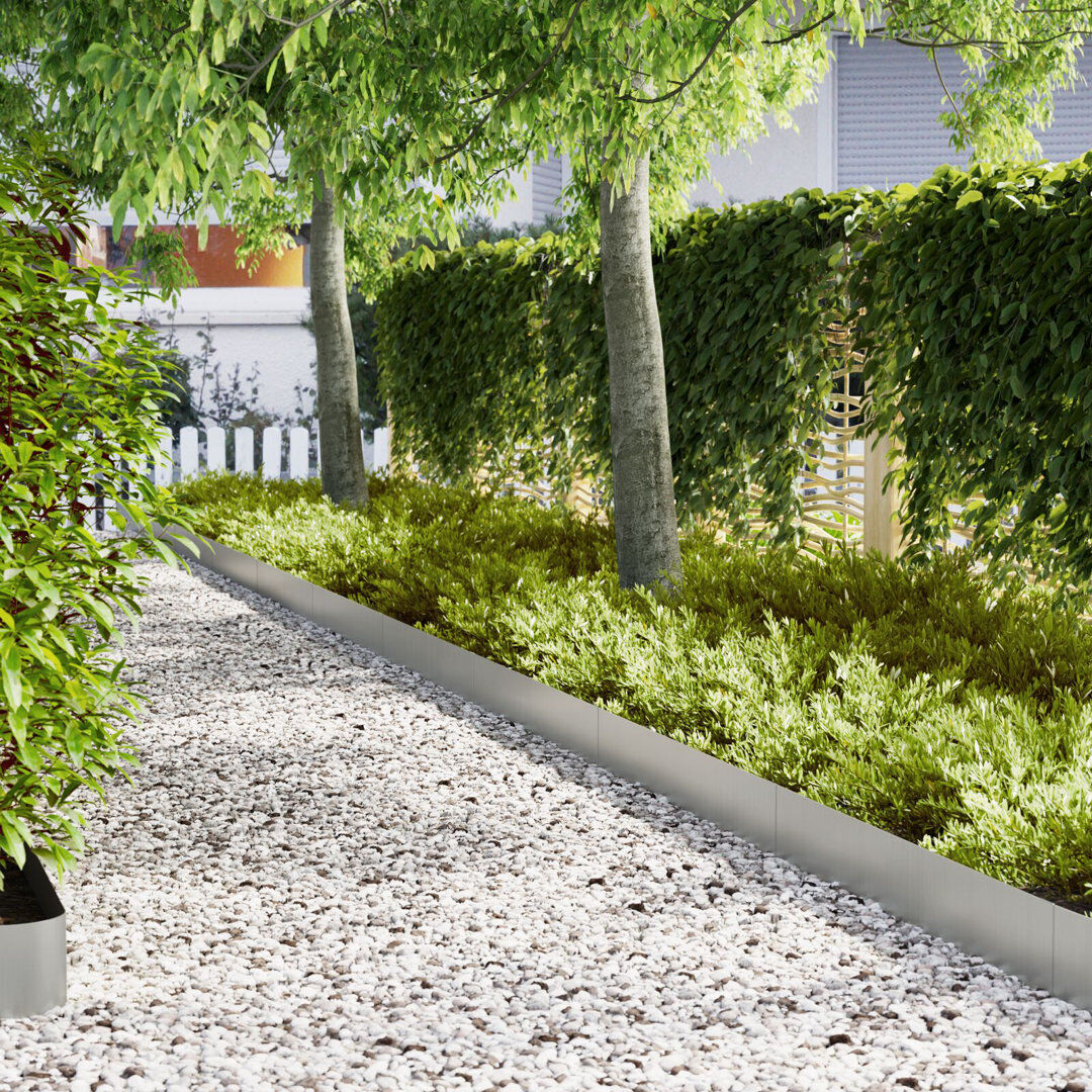vidaXL Lawn Edging Silver 100cm W X 20cm H X 0.05cm D