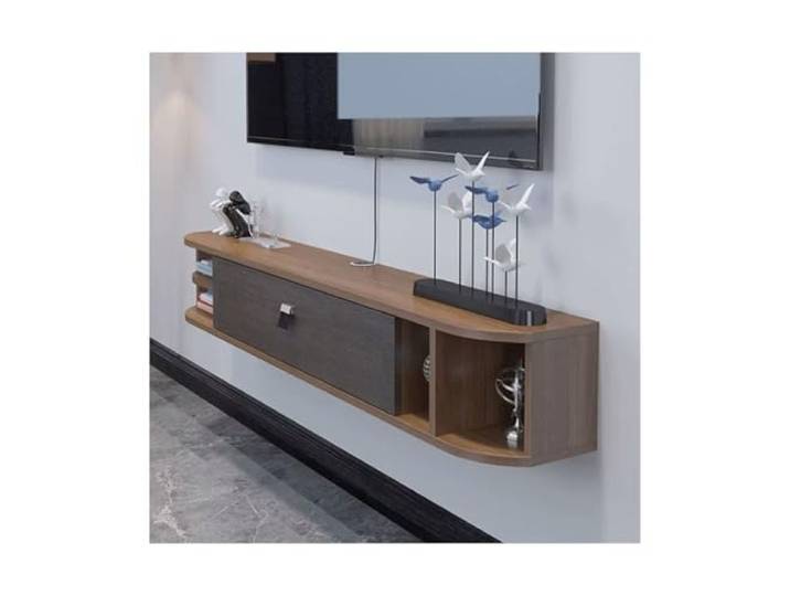 DFHS46JK Multimedia-Möbel Modernes schwebendes Regal unter dem Fernseher, schwimmendes Unterhaltungsregal, TV-Ständer für das Wohnzimmer(Walnut)
