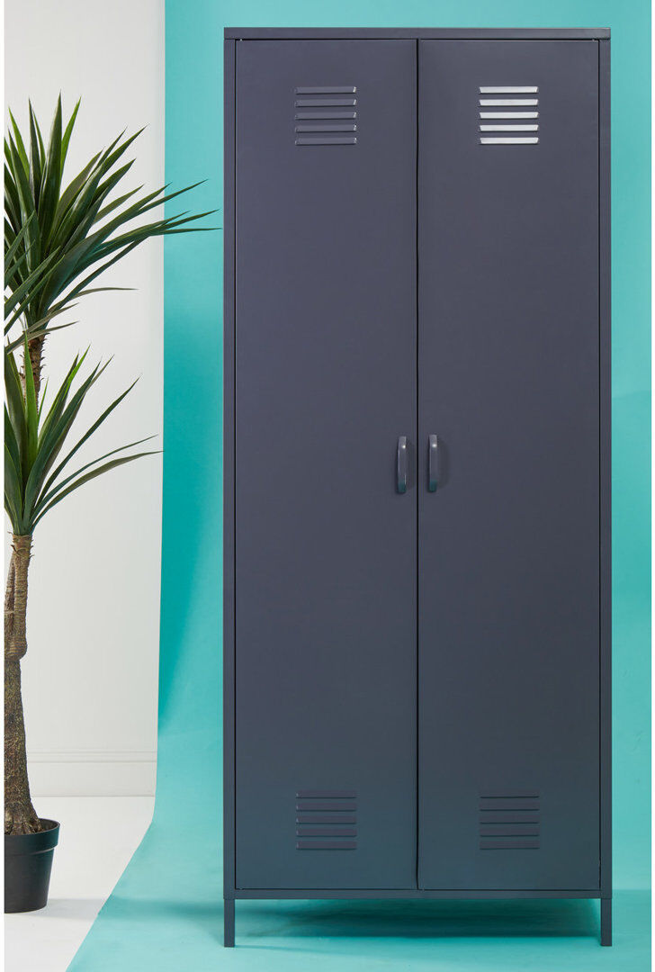 Rio Abdul-Raheem 2 Door Steel Wardrobe Grey 76cm W X 50cm D