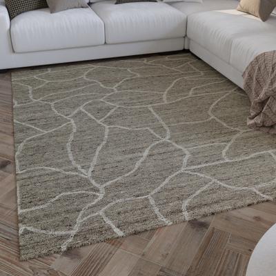 Wollteppich WECON HOME "Hamptons FORTYONE", grau (taupe), B:70cm H:15mm L:140cm, Schurwolle, Teppiche, Läufer, Schurwolle, Kurzflor, Wohnzimmer, elegant, robust, Stein