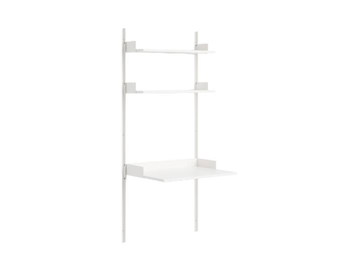 Modulers Design Wandregal „New Works Study“ mit integriertem Schreibtisch Weiss / Weiss