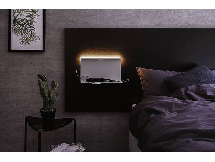 Wandleuchte Jarina mit USB 35 x 20 x 17cm Weiß/Weiß Material: Metall Metallart: Aluminium Oberfläche Metall: Lackiert LED LED-Platine