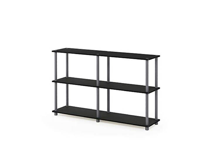 Furinno Besi 4 x 2 industrielles Mehrzweckregal mit Metallrahmen, Walnussbucht