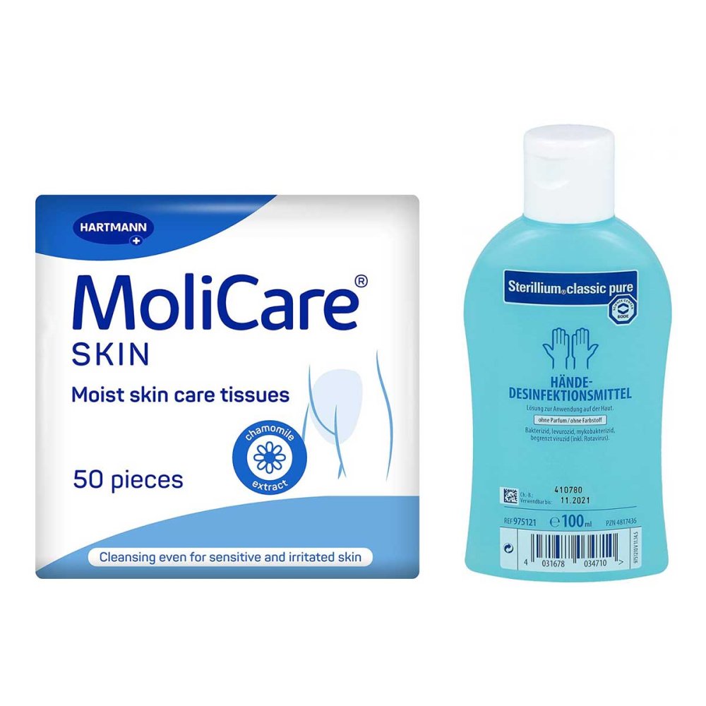PAUL HARTMANN AG Sterillium Classic Pure Lsg. & Molicare Skin Feuchtpflegetücher 08103112