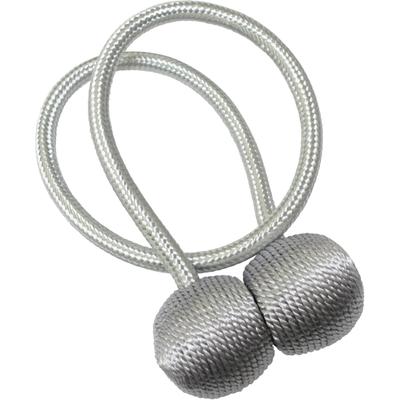 Raffhalter GARDINIA "Flex-S mit Magnet", silber (silberfarben), B:0,8cm L:48cm Ø:8cm, Polyester, Polypropylen, Raffhalter, vielfältige Anbringungsmöglichkeiten