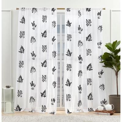 Nicole Miller New York Mabel Sheer Rod Pocket Curtain Panel Pair