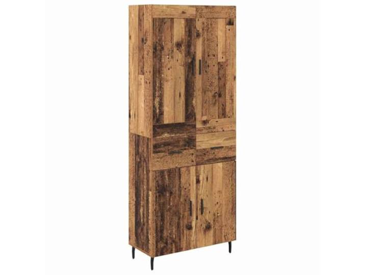 GFMGUEMV Highboard mit Schubladen 2 pcs Altholz Holzwerkstoff Eisenbeschläge, stabile Beine, rechteckige Form, viel Stauraum, Wohnzimmer und Esszimmer