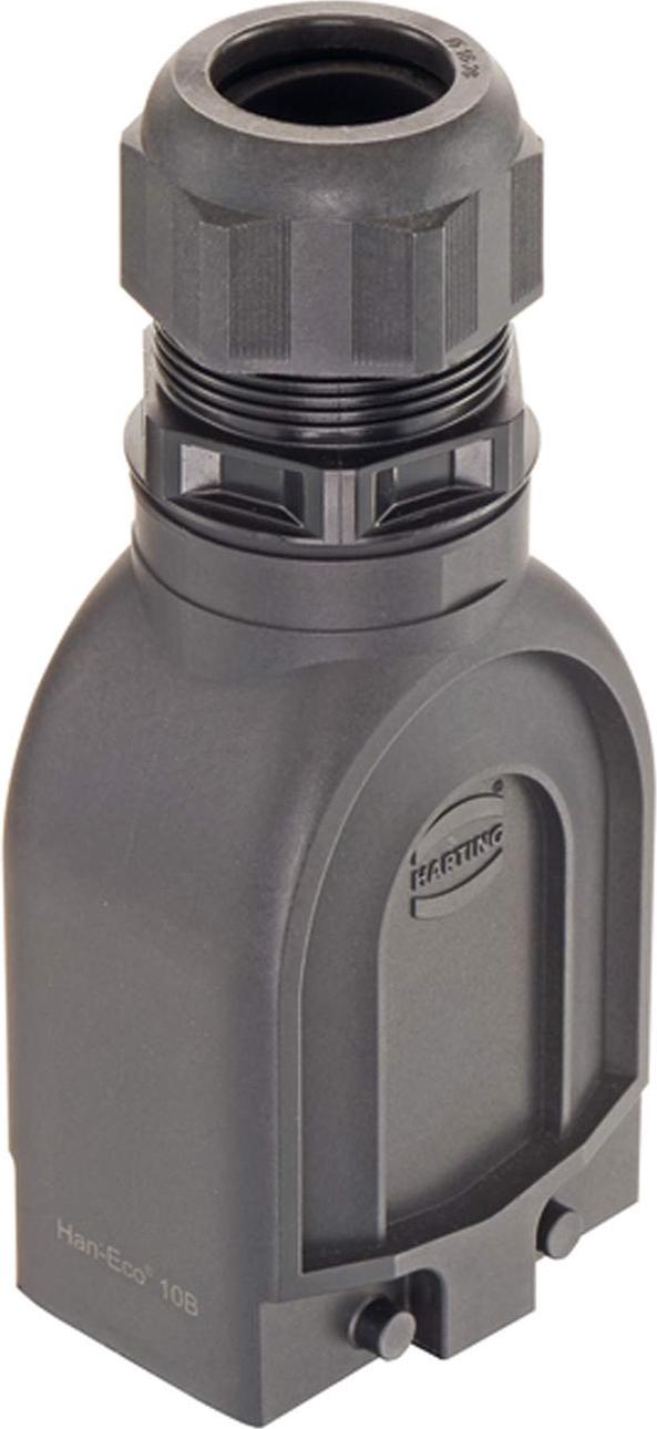 HARTING Han ECO Mod. 10 Tüllengehäuse mit Kabelverschraubung, 1xM40 gerader Kabelabgang, für 2 Bügel (am Unterteil) - 1