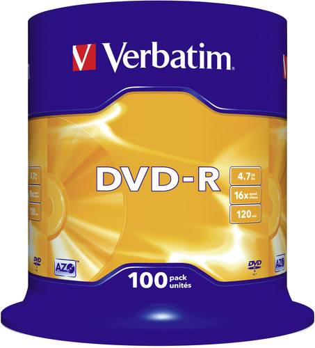 Verbatim 43549 DVD-R Rohling 4.7GB 100 St. Spindel