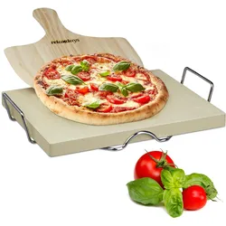 Relaxdays, Pizza Zubehör, Pizzastein Set