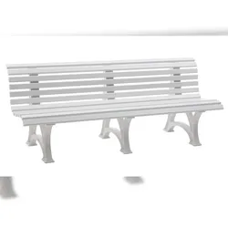 Blome Gartenbank Borkum 4-Sitzer, 3 Standfüßen & Lehne, Weiß, von PROREGAL