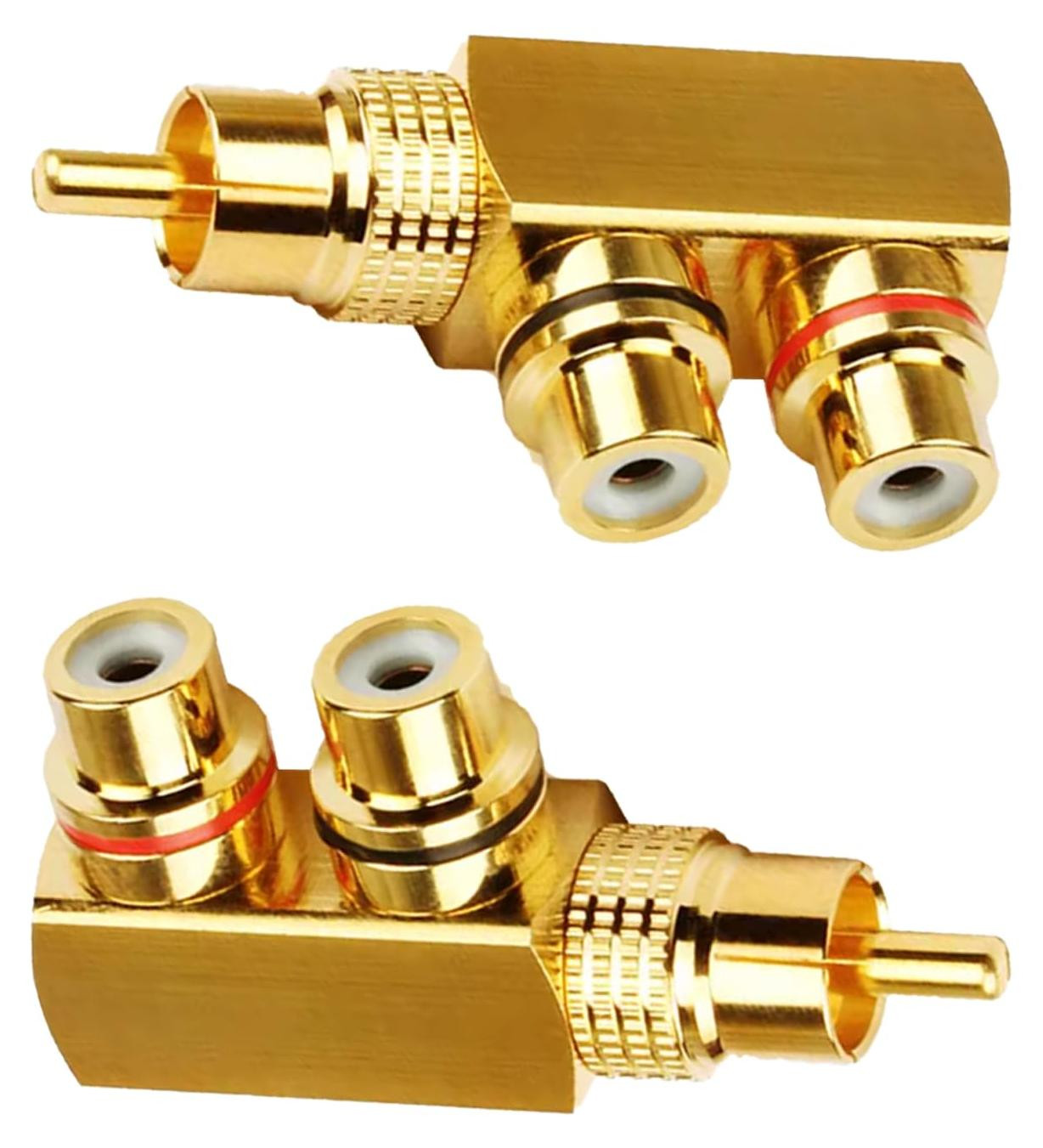 Selius RCA-splitteradapter 90 graden rechthoekig, 2 stuks