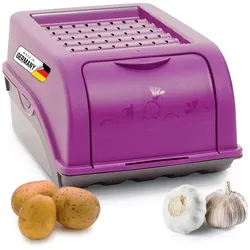 Kartoffel Aufbewahrungsbox   klein 3,5L   LILA   Zwiebelbox   Gemüsebox stapelbar Kartoffelbox Zwiebel Aufbewahrung Kartoffelkorb Obstbehälter Kartoffelkiste Frischhaltedose