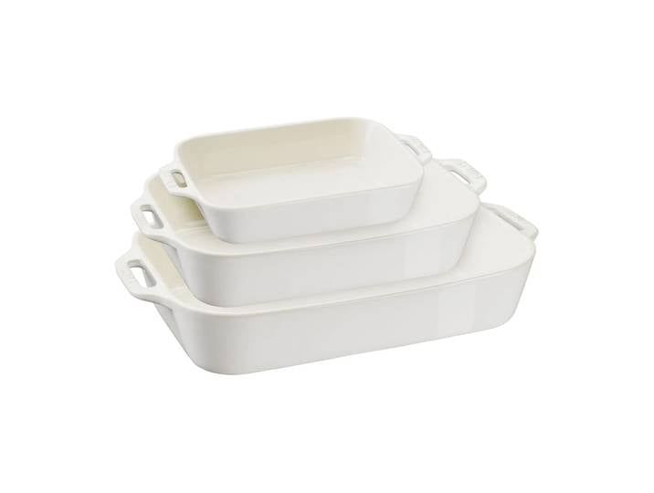 STAUB Plat à four Staub 3 Pièces Ivory white