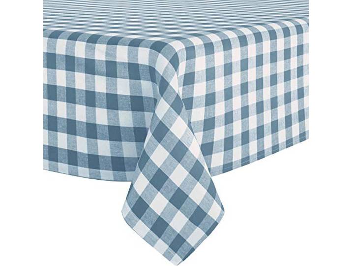REDBEST Tischwäsche Tischdecke Landhaus karo Nashville blau Größe 130x250 cm - strapazierstark, langlebig, glattes Gewebe, mit Kuvertsaum (weitere Farben, Größen)