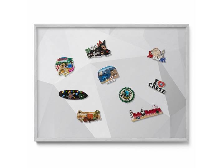 MAGNETTAFEL 80x60 cm silberner Rahmen – Regelmäßiges Ornamentmuster